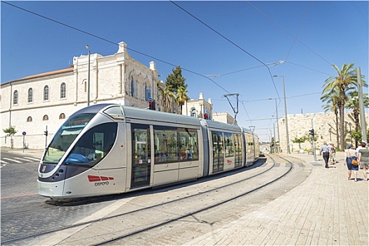 现代,有轨电车,中心,耶路撒冷,以色列