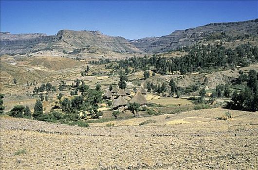 埃塞俄比亚,靠近,拉里贝拉,小屋,乡村