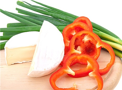 轮子,法国,奶酪,蔬菜,洋葱,红辣椒,白色背景,背景
