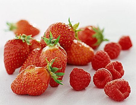 草莓,树莓,主题,亮光,用餐