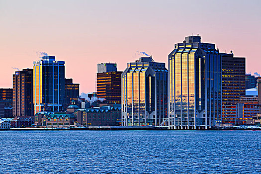 码头,写字楼,哈利法克斯,水岸,黎明,新斯科舍省,加拿大