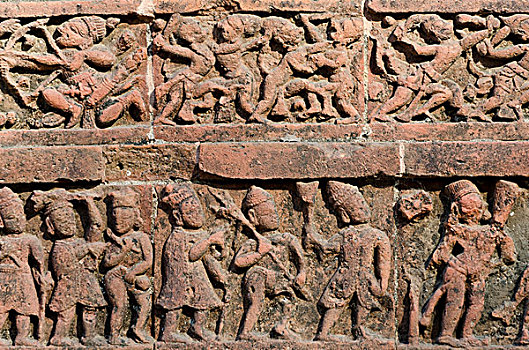 砖,赤陶,庙宇,地区,西孟加拉,印度