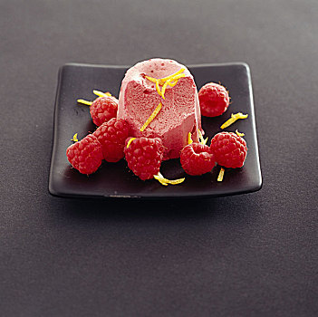 树莓,柠檬冰糕