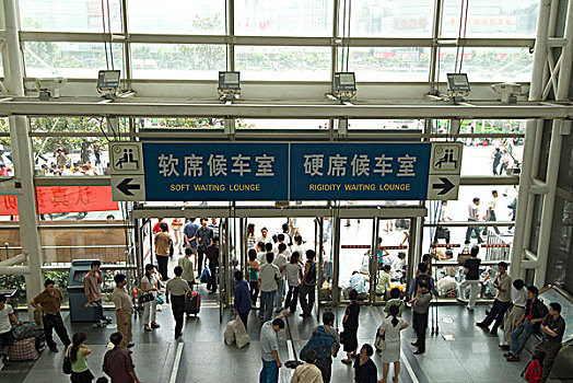 火车站,等候室,上海,中国