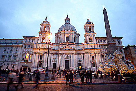 教堂,广场,纳维纳,罗马,拉齐奥,意大利,欧洲