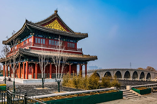 北京市通州区大运河外滩大光楼古典园林建筑