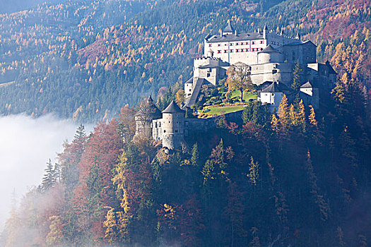 城堡,萨尔察赫河,山谷,奥地利