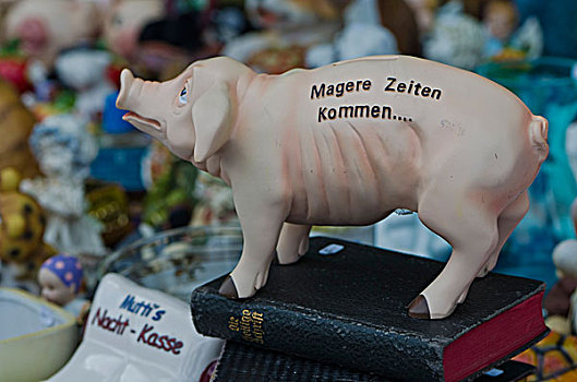 小猪,标签,德国,站立,圣经,跳蚤市场,市场,德累斯顿,萨克森,欧洲