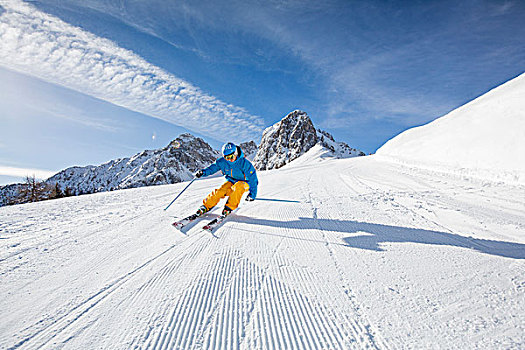 滑雪,头盔,斜坡,靠近,因斯布鲁克,提洛尔,奥地利,欧洲
