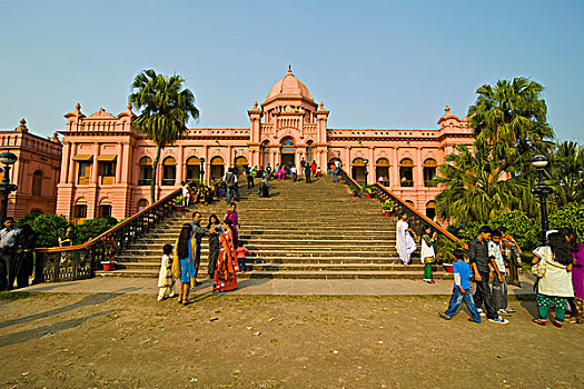 粉色,彩色,宫殿,达卡,孟加拉,亚洲