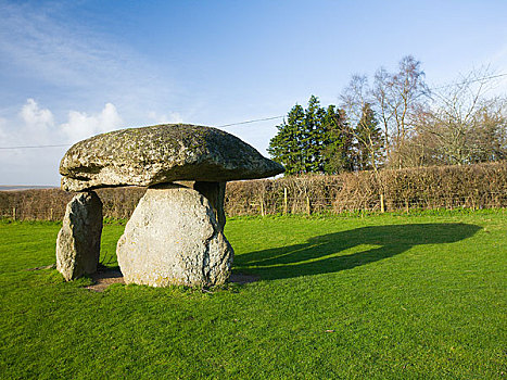 英格兰,德文郡,达特姆尔高原,石头,残留,新石器时代,墓室,国家公园