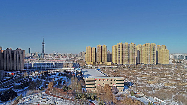 河北省石家庄市城市雪景