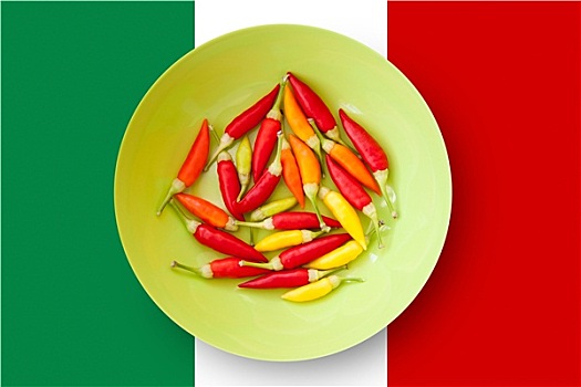 彩色,辣椒,盘子,墨西哥,旗帜