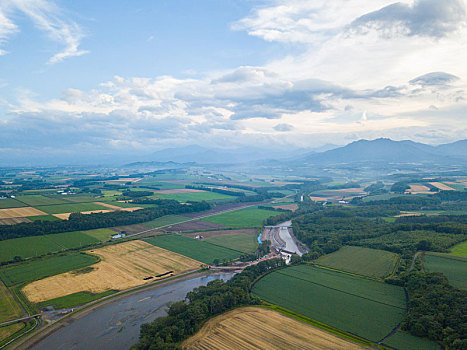 航拍,北海道,日本