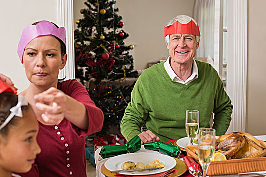 家庭,聚会,圣诞晚餐