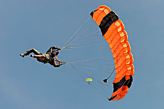 一前一后,滑翔伞,降落,地点,石灰,鲁尔区,北莱茵威斯特伐利亚,德国