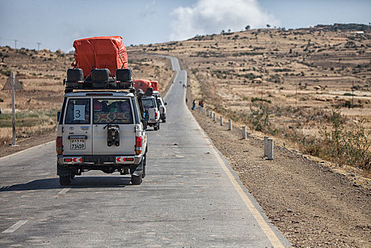 越野车辆,途中,干燥,风景,埃塞俄比亚,非洲