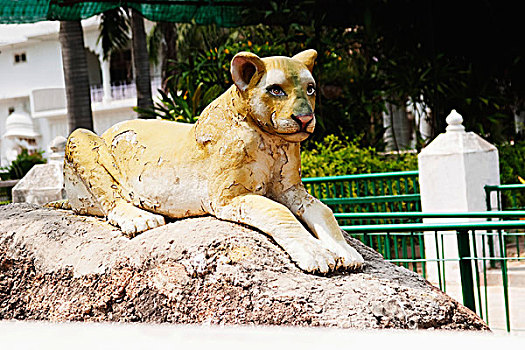 狮子,雕塑,公园,庙宇,新德里,印度