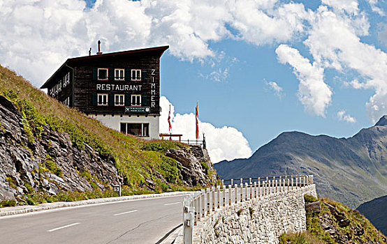 房子,高,高山,道路,上陶恩山国家公园,奥地利,欧洲