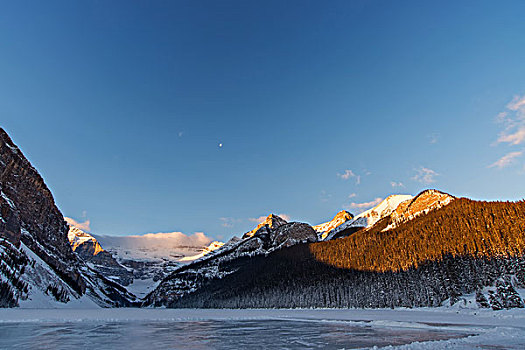 冬季的加拿大露易丝湖