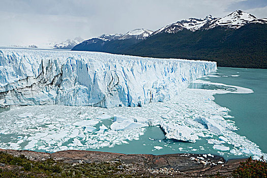 冰川冰,莫雷诺冰川,湖,阿根廷湖,区域,巴塔哥尼亚,阿根廷,南美,北美
