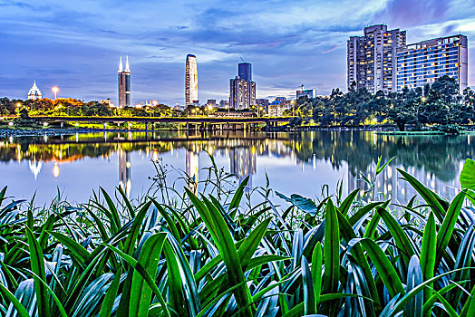 深圳洪湖公园城市夜景