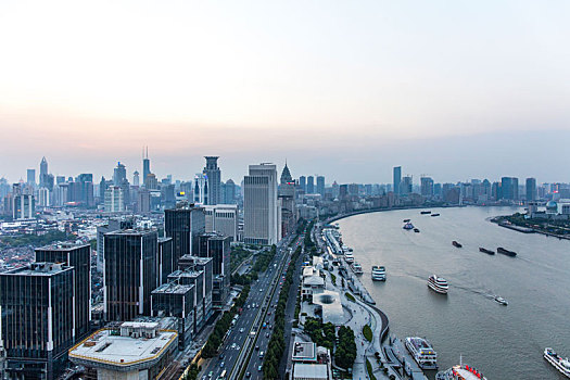 上海,黄浦江,两岸,夜景