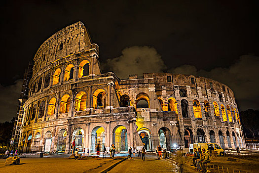 圆形剧场,罗马角斗场,夜晚,罗马,拉齐奥,意大利,欧洲