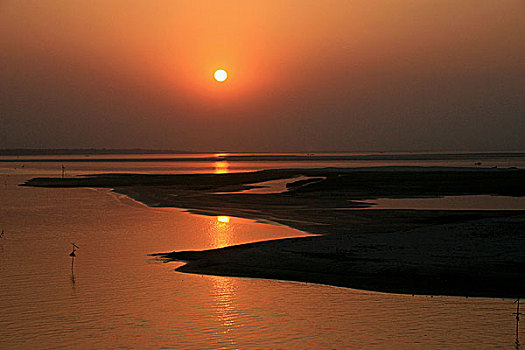 河床,河,孟加拉,四月,2007年