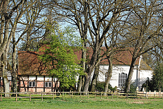 半木结构房屋,下萨克森,德国,欧洲