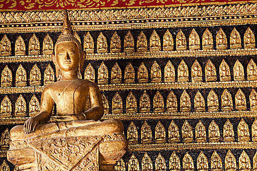老挝,琅勃拉邦,寺院,皮质带,卧佛,红色,小教堂,佛像