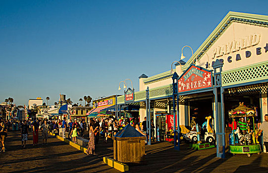 圣莫尼卡,加利福尼亚,美国,著名,木板路,码头,旅游