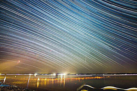 星流迹,照片,施塔恩贝格湖,德国