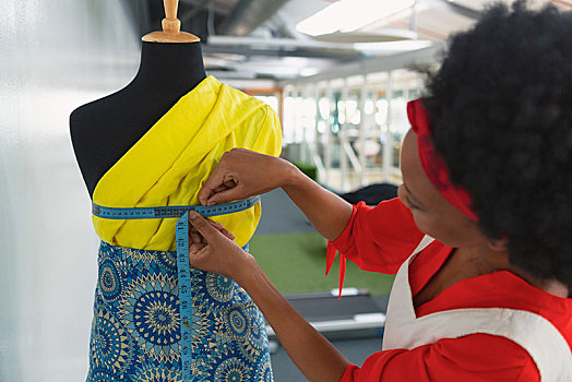 女性,时装设计师,卷尺,人体模型,工作室