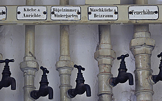 老,水,水龙头,地窖,标签,德国,房间