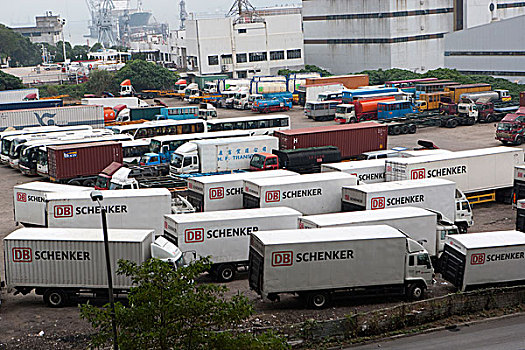 容器,卡车,停车场,香港