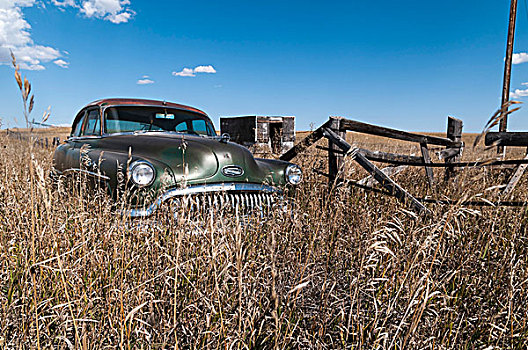 汽车,残骸,公路,内布拉斯加州,美国