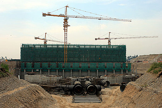 南水北调工程北京段－－加压站施工现场
