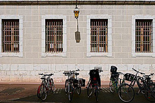 排,自行车停放,户外,建筑,阿纳西,法国