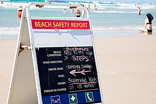 海滩,安全,报告