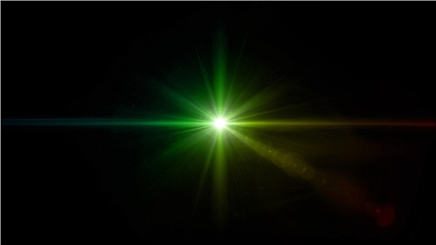 闪光,绿色,星,镜头眩光,中心