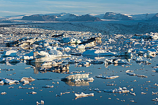 结冰,泻湖,南,冰岛,欧洲