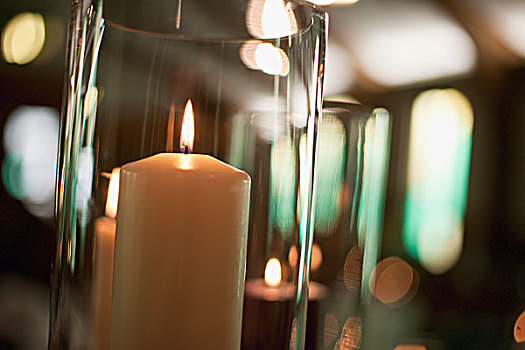 蜡烛,燃烧,室内,玻璃,飓风,艾伯塔省,加拿大