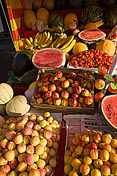 水果摊,市场,乌鲁木齐,新疆,维吾尔,地区,丝绸之路,中国
