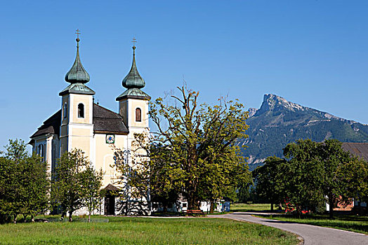 教堂,山,区域,萨尔茨卡莫古特,上奥地利州,奥地利,欧洲