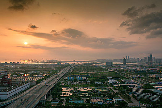 中国广东深圳前海湾区城市风光