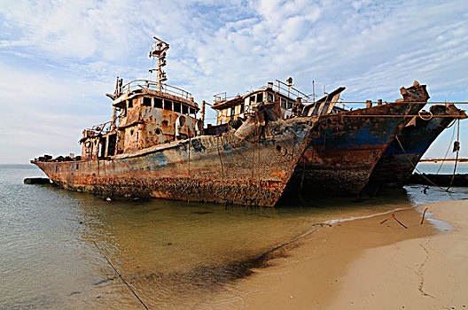 毛里塔尼亚,一个,船,残骸,墓地,全球