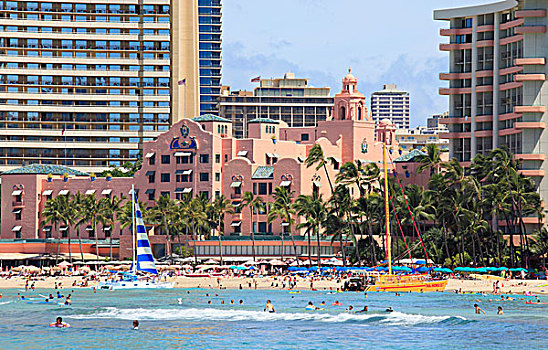 夏威夷,瓦胡岛,怀基基海滩,喜来登酒店,皇家,酒店