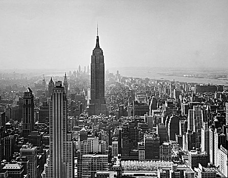 摩天大楼,城市,帝国大厦,曼哈顿,纽约,美国