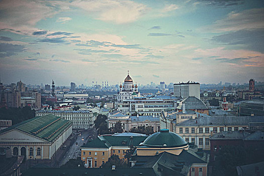 风景,上方,莫斯科